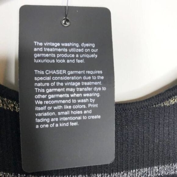 CHASER Metallic Stripe Cutout Sweater  - Picture 6 of 9